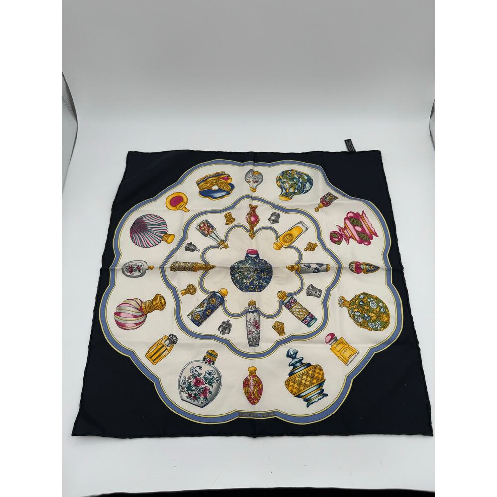 Vintage Hermes Perfume Bottle Silk Scarf